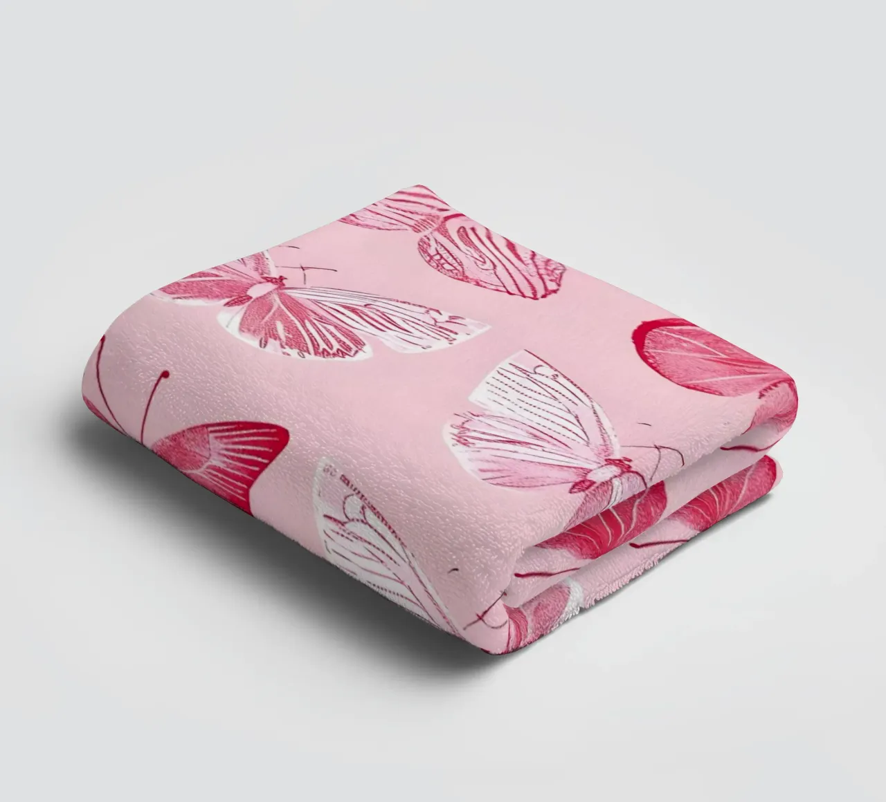 Elegant Butterflies - Pink Pattern Minimalist Art Print towel by ClubArt
