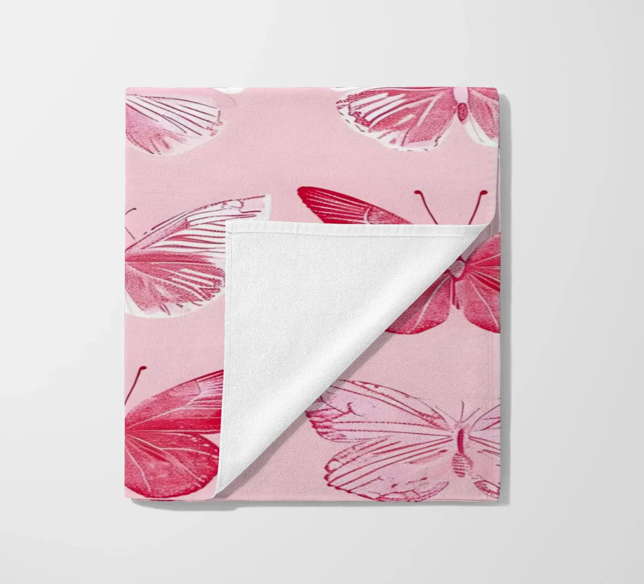 Elegant Butterflies - Pink Pattern Minimalist Art Print beach towel by ClubArt