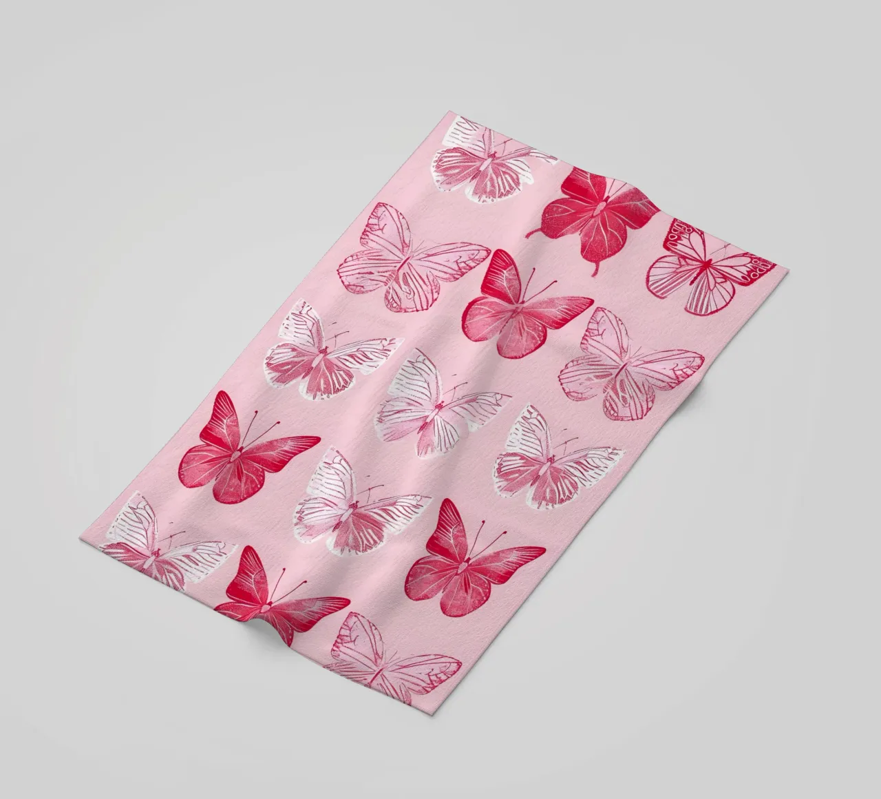 Elegant Butterflies - Pink Pattern Minimalist Art Print beach towel by ClubArt