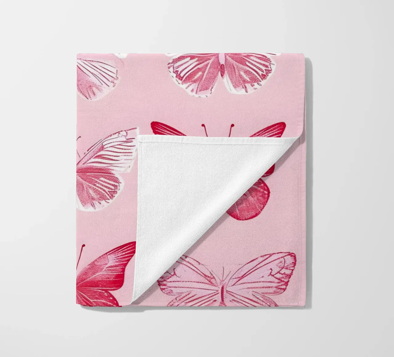 Elegant Butterflies - Pink Pattern Minimalist Art Print beach towel by ClubArt