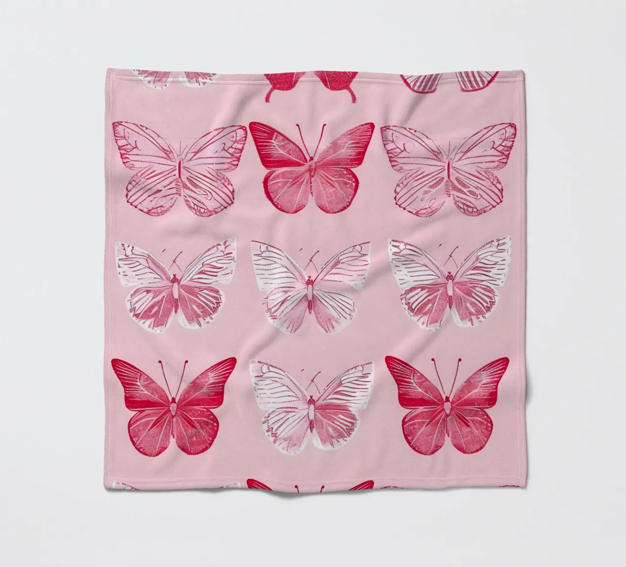 Elegant Butterflies - Pink Pattern Minimalist Art Print fleece blanket by ClubArt