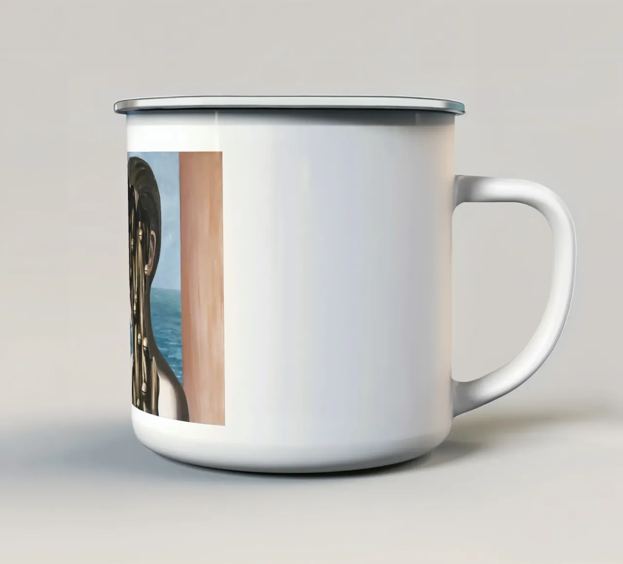 "Il doppio segreto" (Le Double Secret) di René Magritte tazza in smalto da Classic Art Prints
