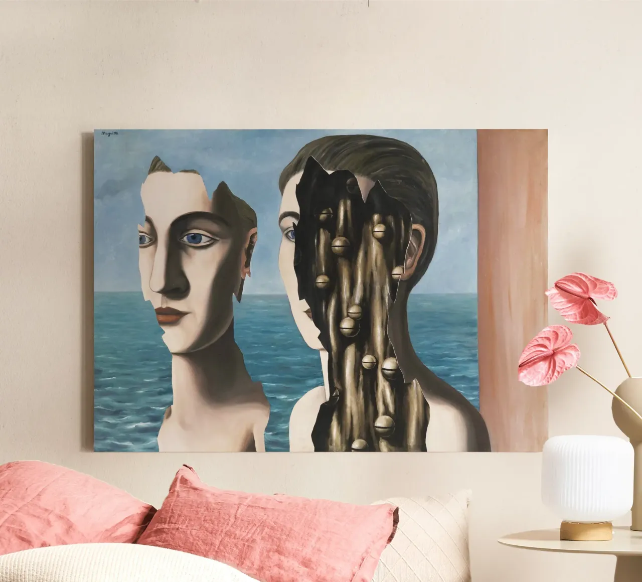 “The Double Secret” (Le Double Secret) by René Magritte canvas with Floater frame by Classic Art Prints