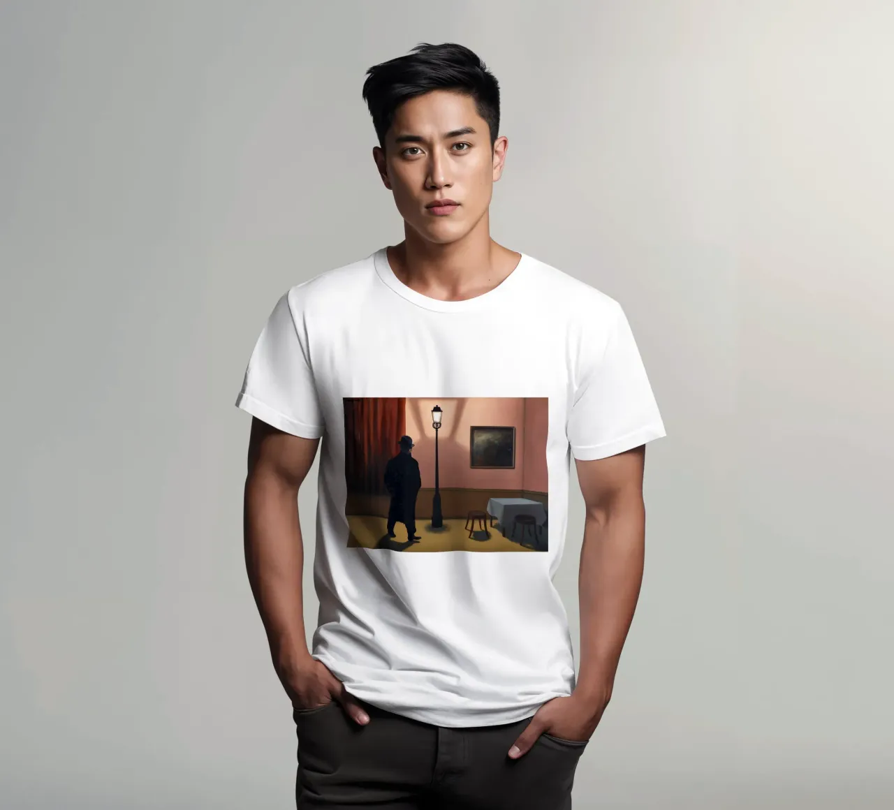 "Le Noctambule" René Magritte t-shirt da Classic Art Prints