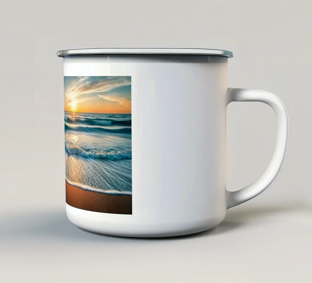 Spiaggia all'alba tazza in smalto da Wild Beauty