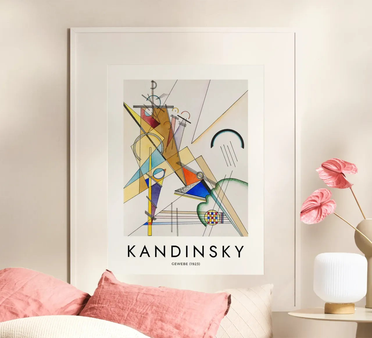 Wassily Kandinsky - Gewebe 1923 poster con telaio in legno da apoloprints