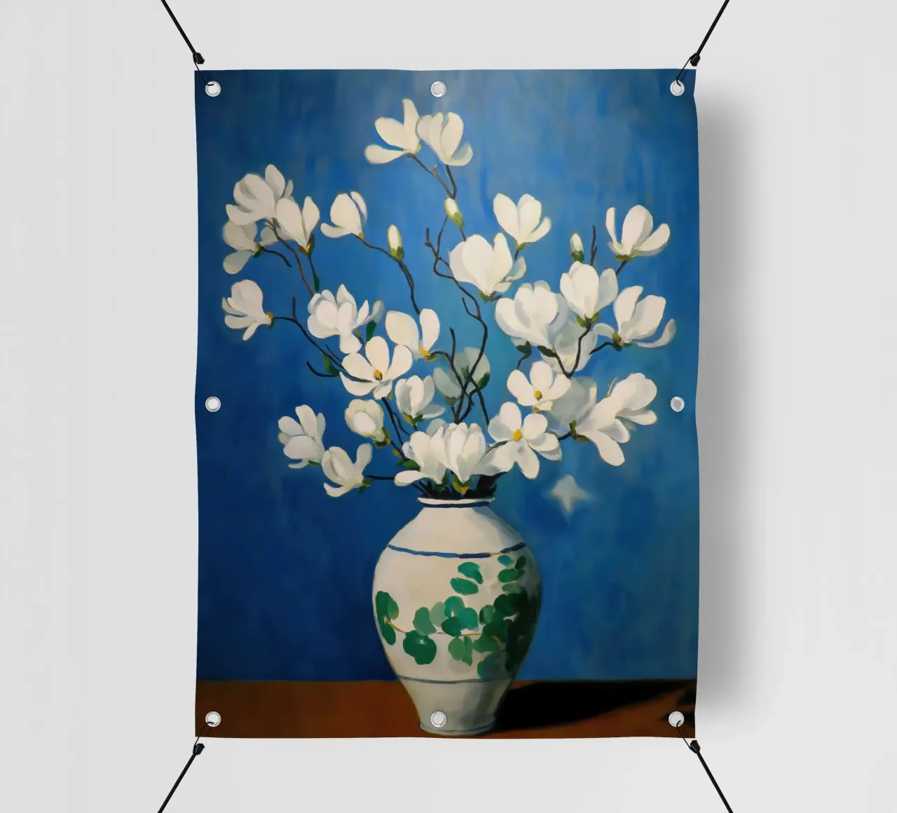 Magnolie su vaso telo in pvc da Imagine