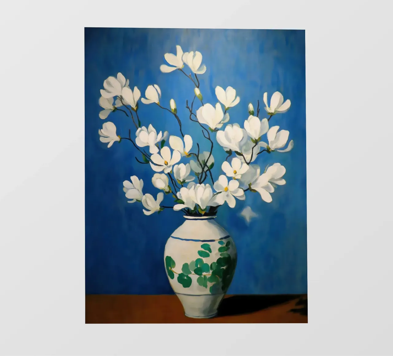 Magnolie su vaso telo in pvc da Imagine