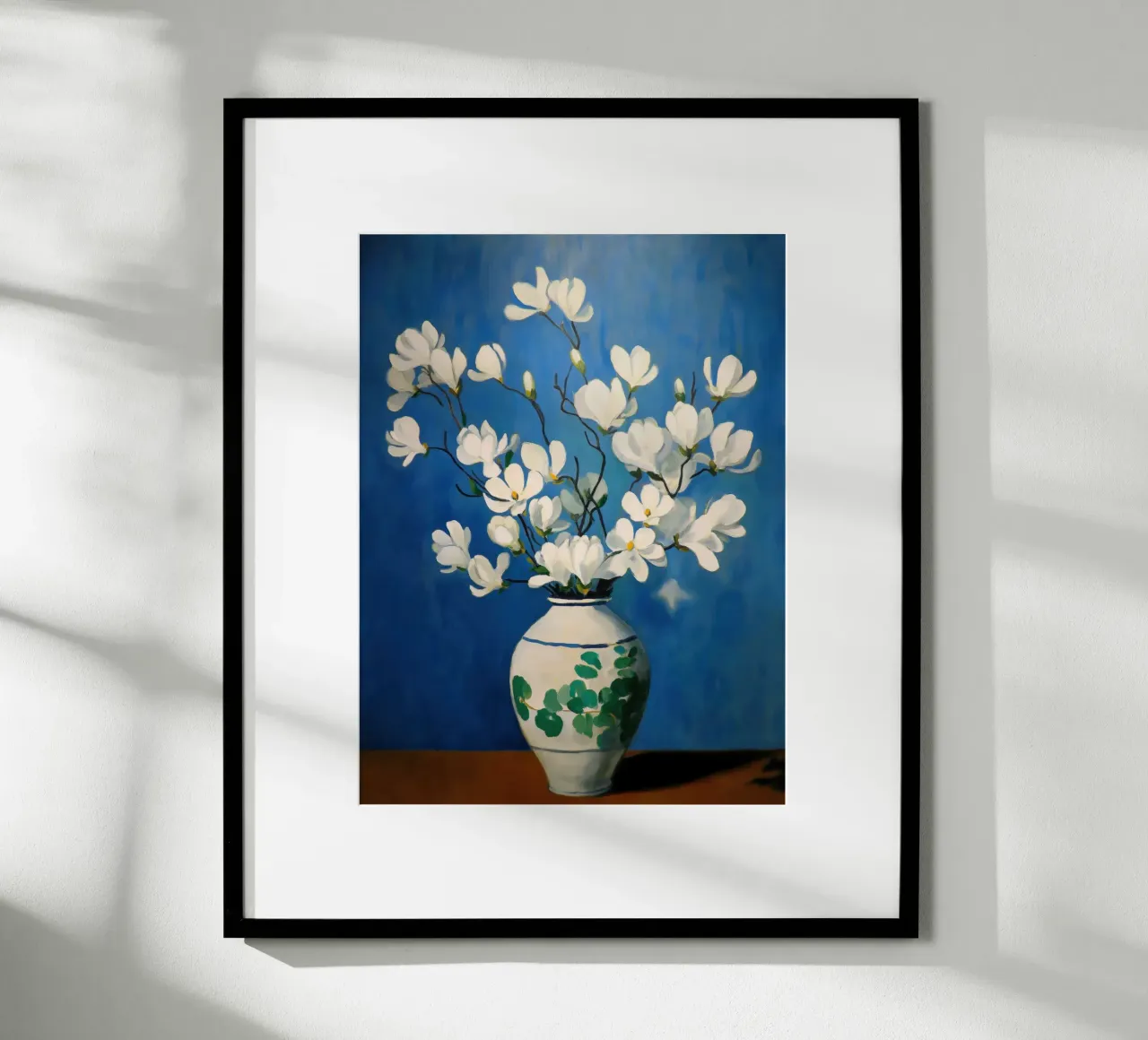 Magnolie su vaso poster con telaio in plastica da Imagine