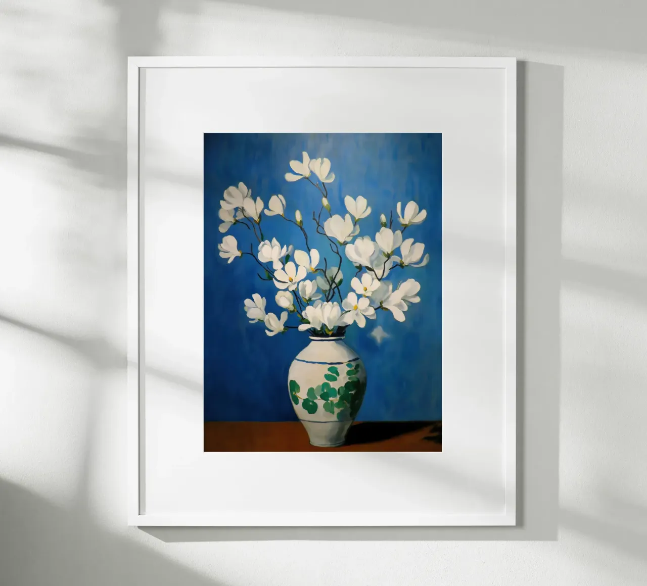 Magnolie su vaso poster con telaio in plastica da Imagine