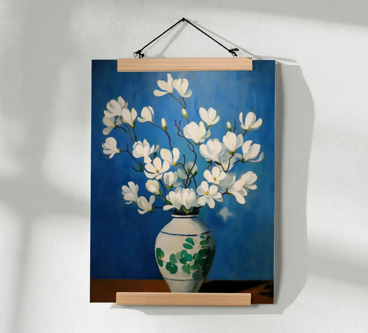 Magnolie su vaso poster con telaio in plastica da Imagine