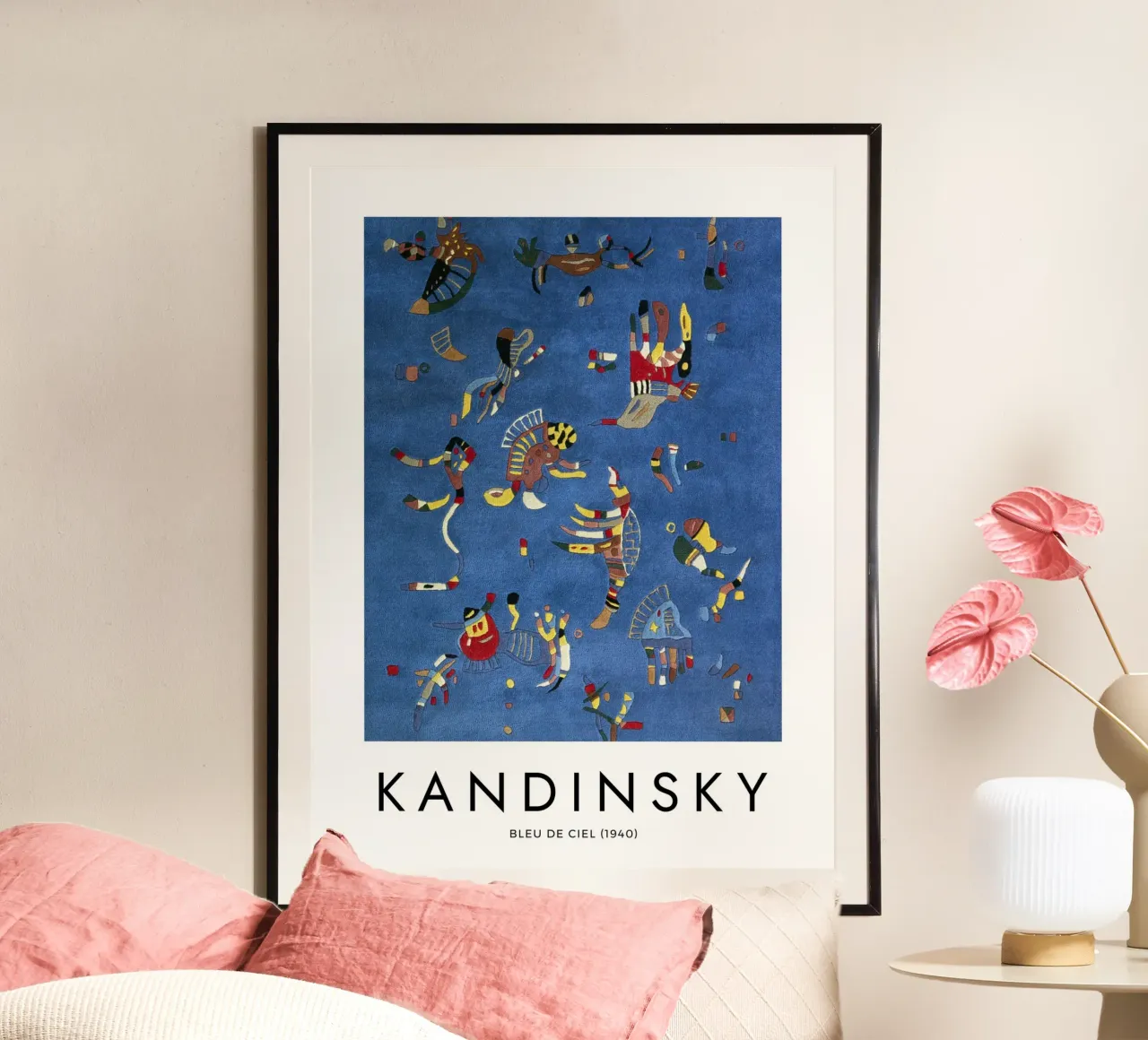 Kandinsky - Bleu de Ciel 1940 poster con telaio in alluminio da apoloprints