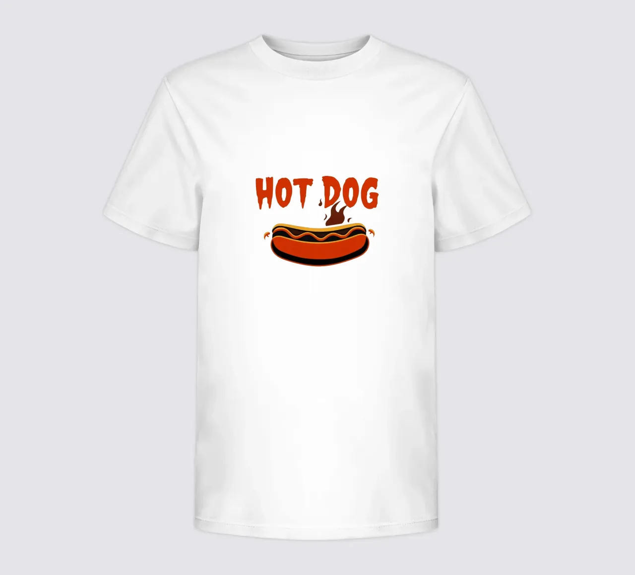 Design grafico di hot dog con lettere in grassetto e colori vivaci t-shirt bambini da DesignDoodle