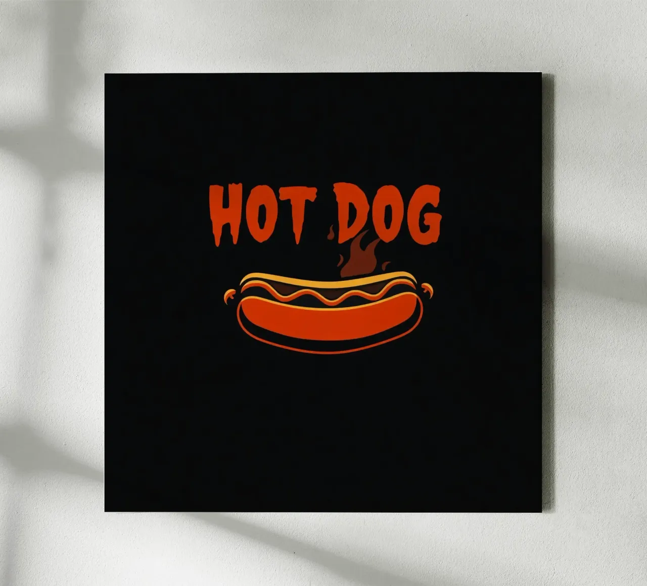 Design grafico di hot dog con lettere in grassetto e colori vivaci tela da DesignDoodle