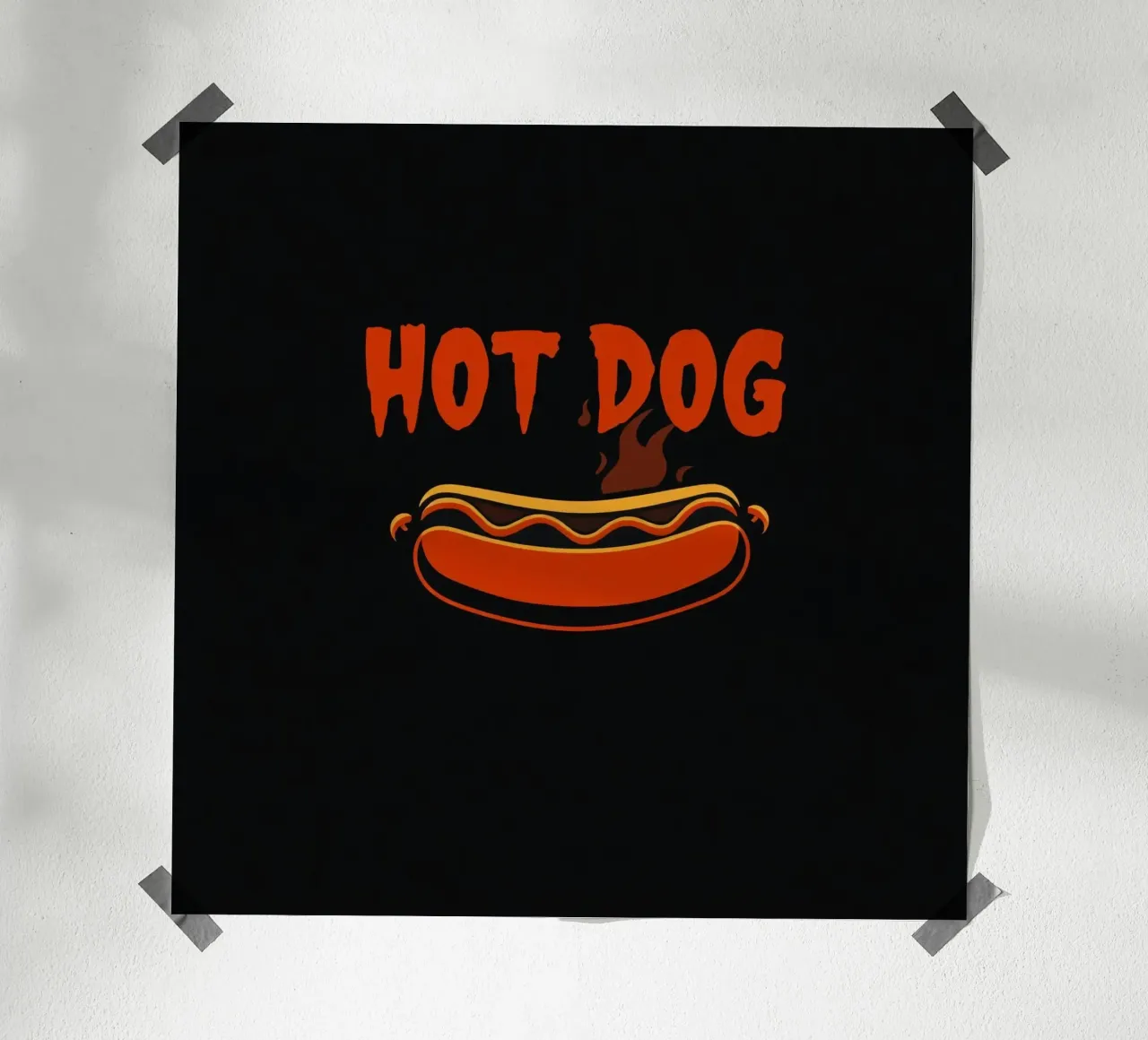 Design grafico di hot dog con lettere in grassetto e colori vivaci carta hahnemühle da DesignDoodle