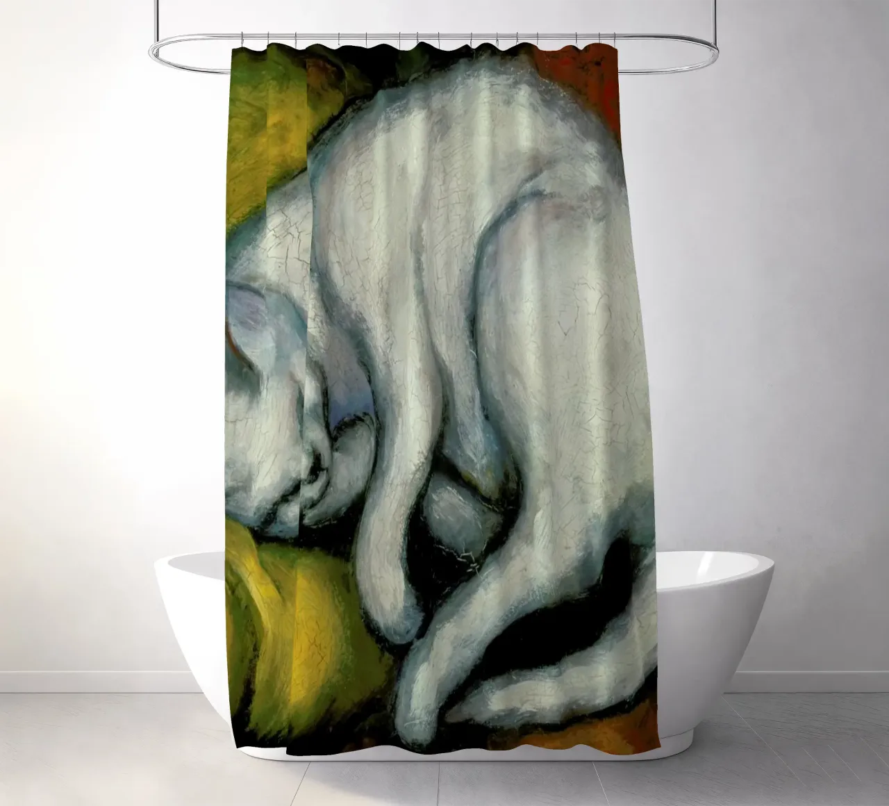 Marc - The White Cat tenda da doccia da ARTOTHEK