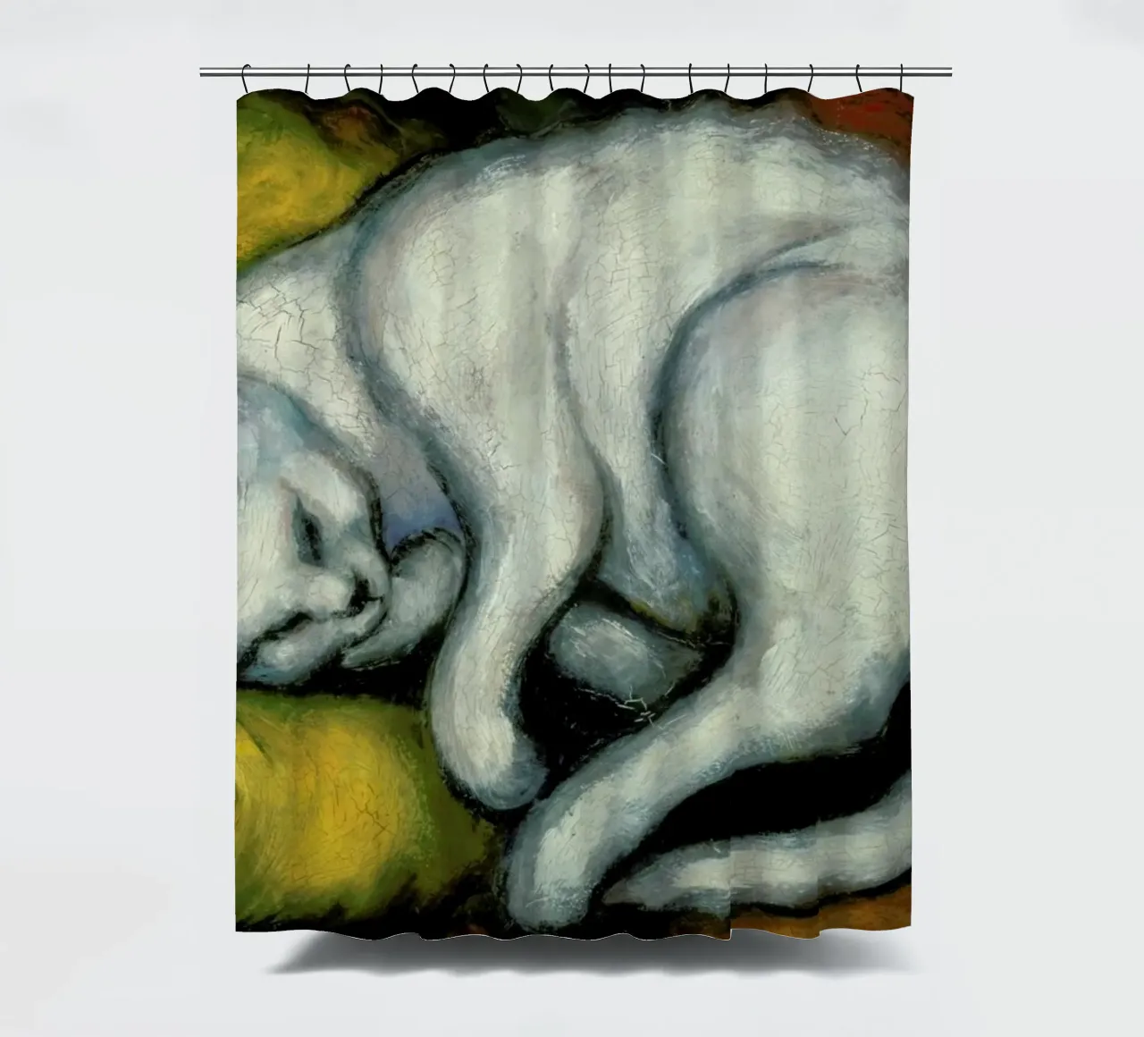 Marc - The White Cat tenda da doccia da ARTOTHEK