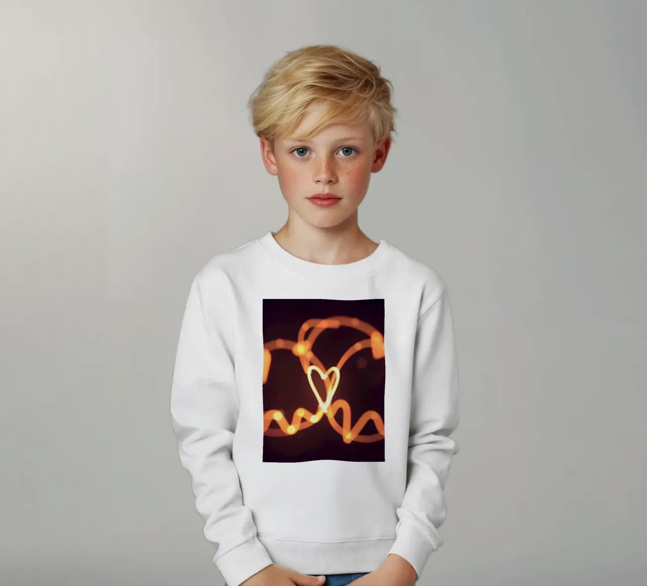 light art con cuori luminosi e forme stravaganti felpa bambino da DesignDoodle