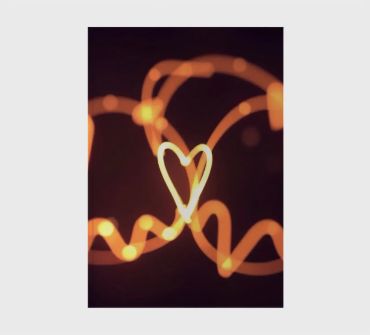 light art featuring glowing hearts and whimsical shapes notebook by DesignDoodle