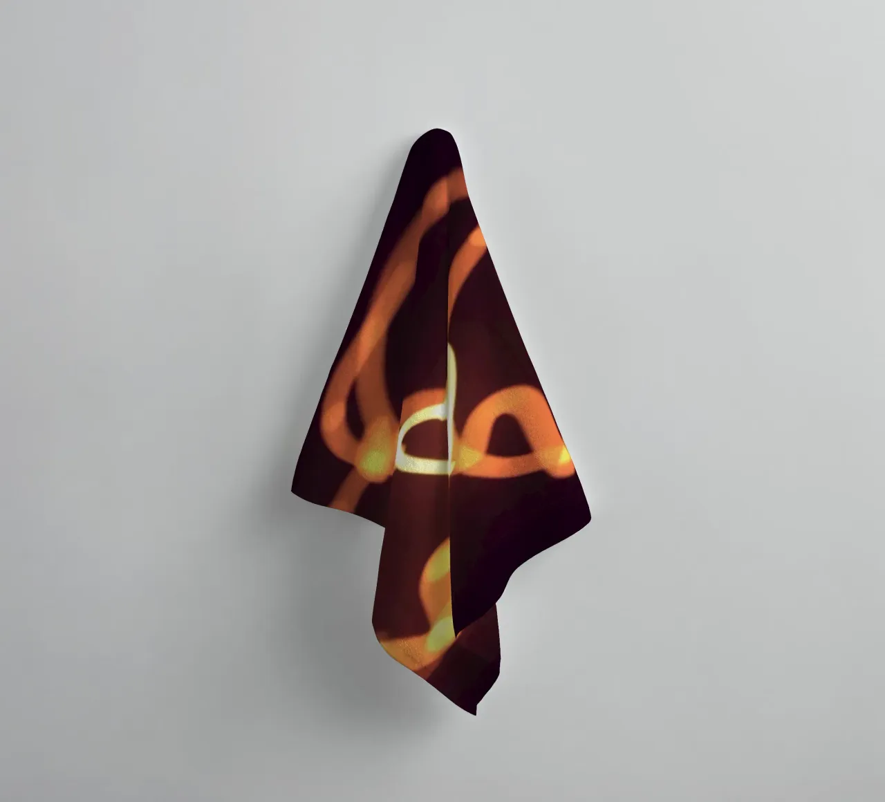 light art featuring glowing hearts and whimsical shapes towel by DesignDoodle