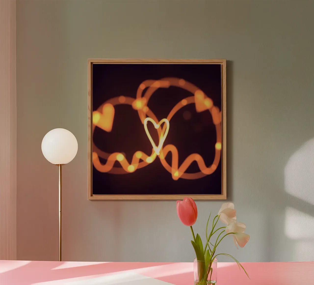 light art con cuori luminosi e forme stravaganti alluminio dibond da DesignDoodle