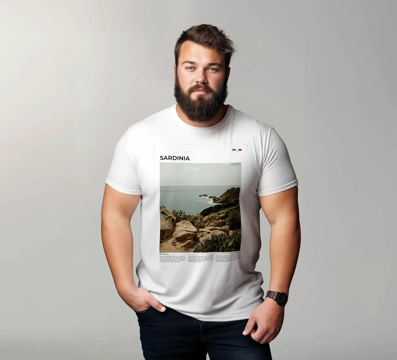 Sardinia: Typography t-shirt da FujiType
