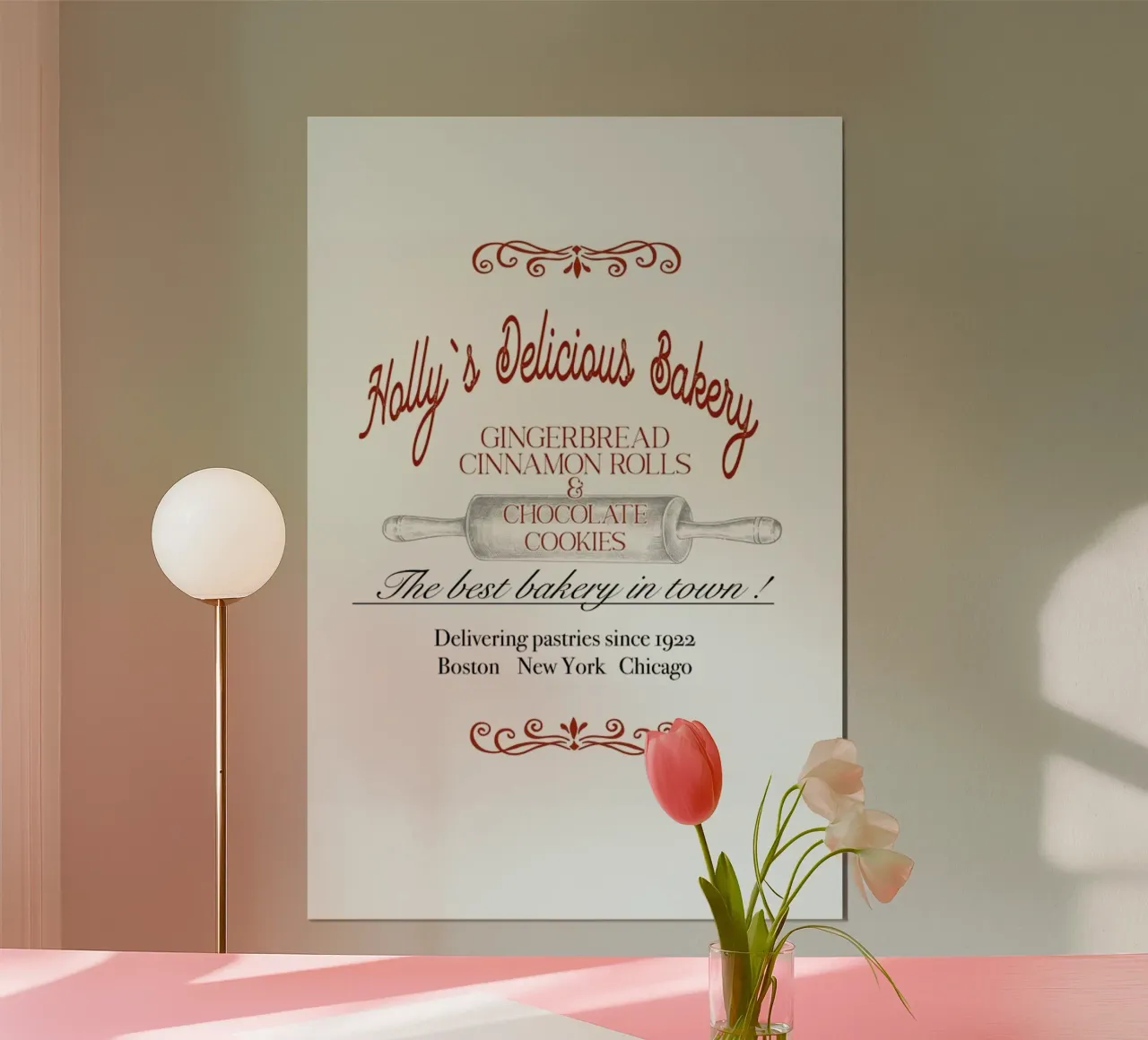 Vintage Holidays Bakery poster con telaio in plastica da Monika Strigel