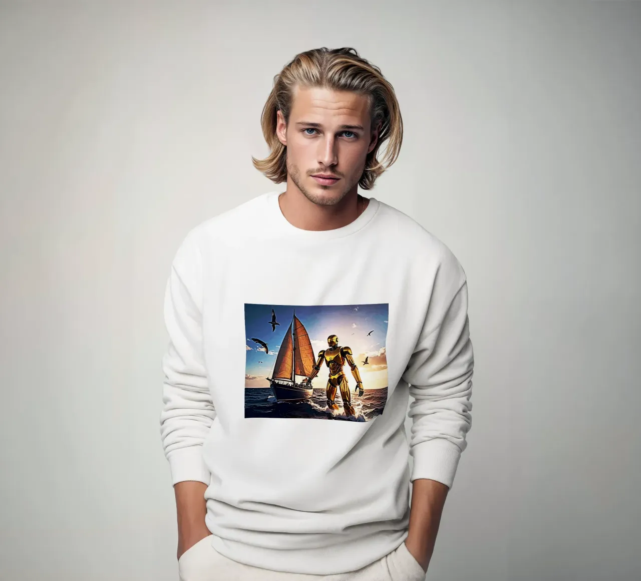 ROBOT AVEC VOILIER. Sweatshirt von Thierry vobmann photography