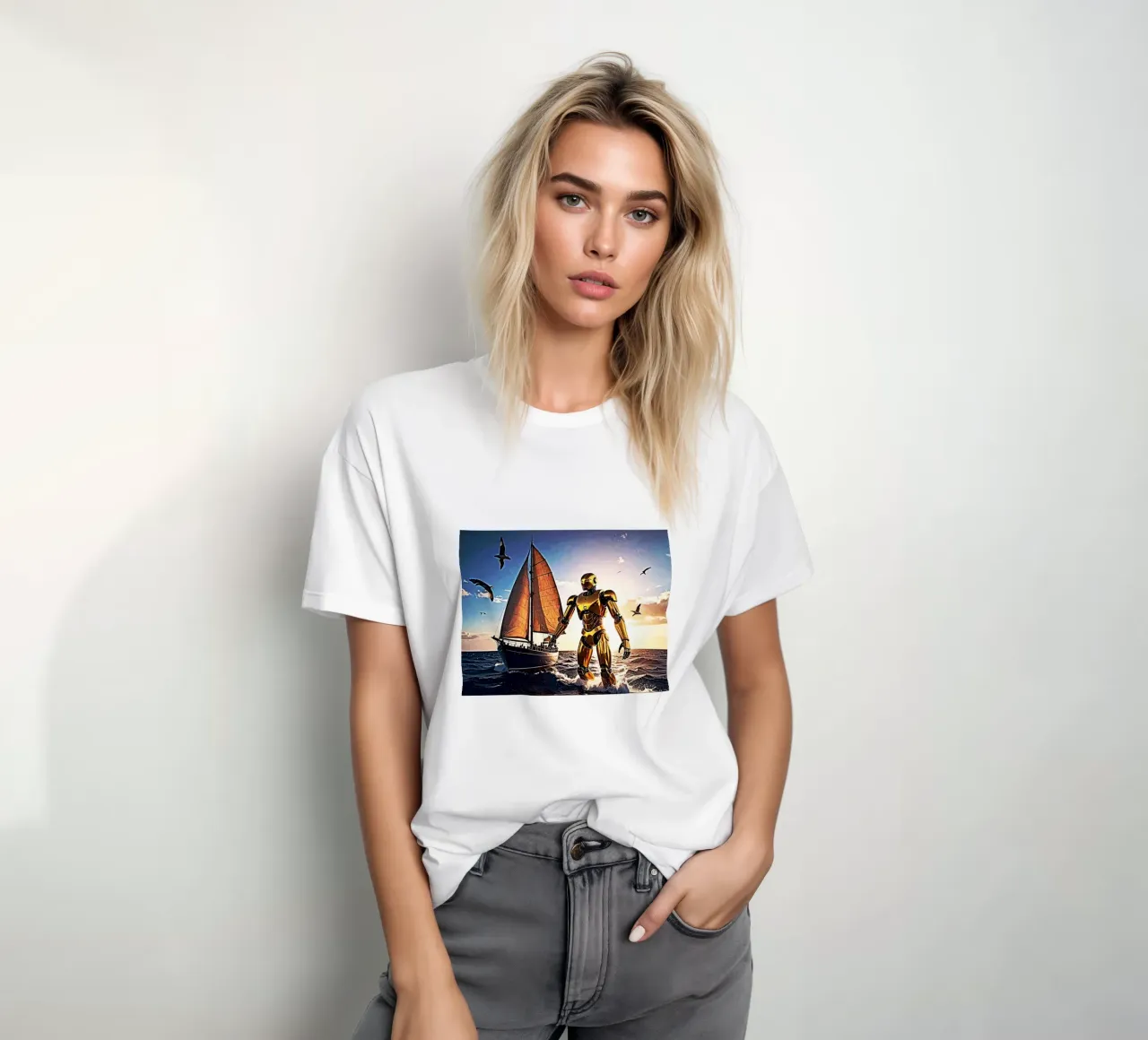 ROBOT AVEC VOILIER. t-shirt da Thierry vobmann photography