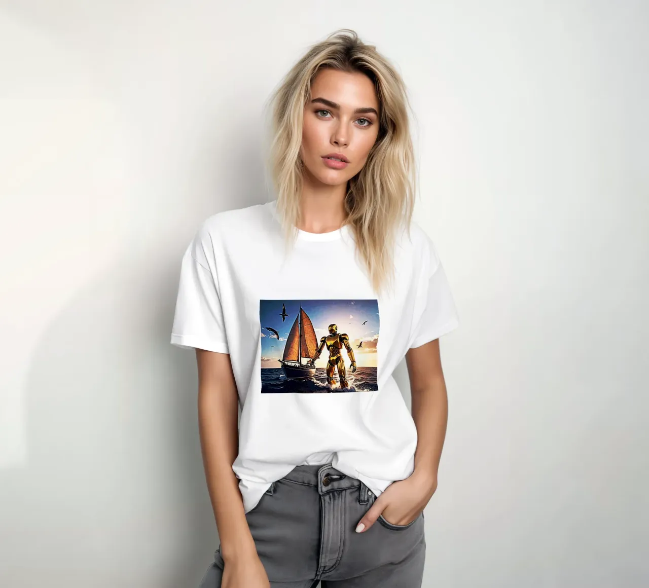 ROBOT AVEC VOILIER. t-shirt da Thierry vobmann photography