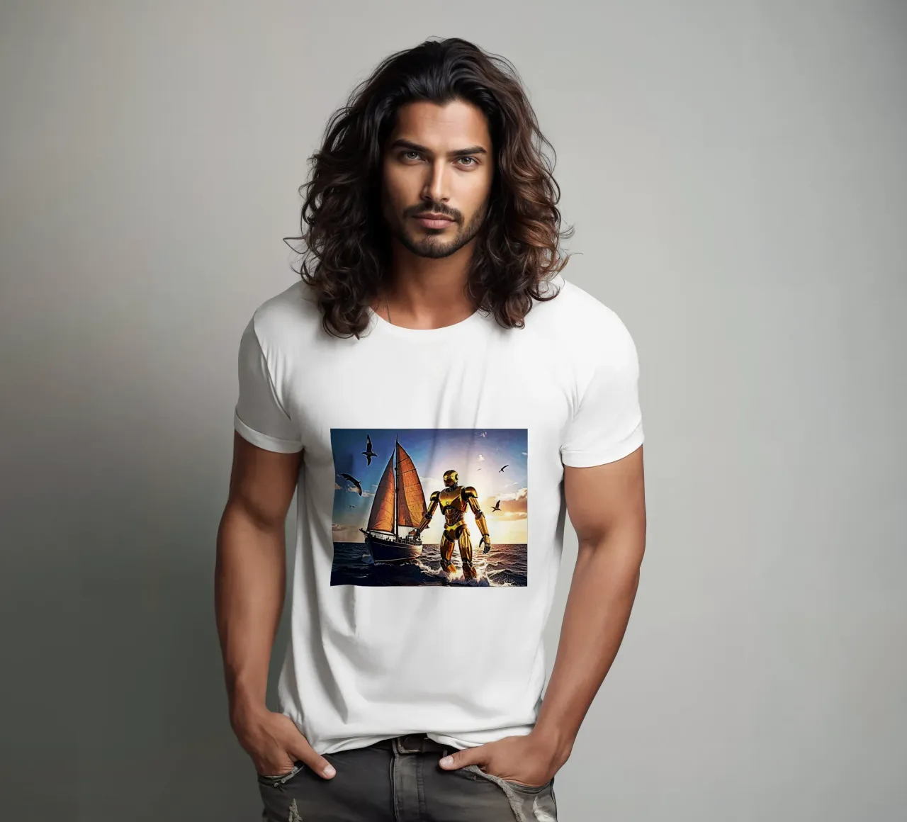 ROBOT AVEC VOILIER. t-shirt da Thierry vobmann photography