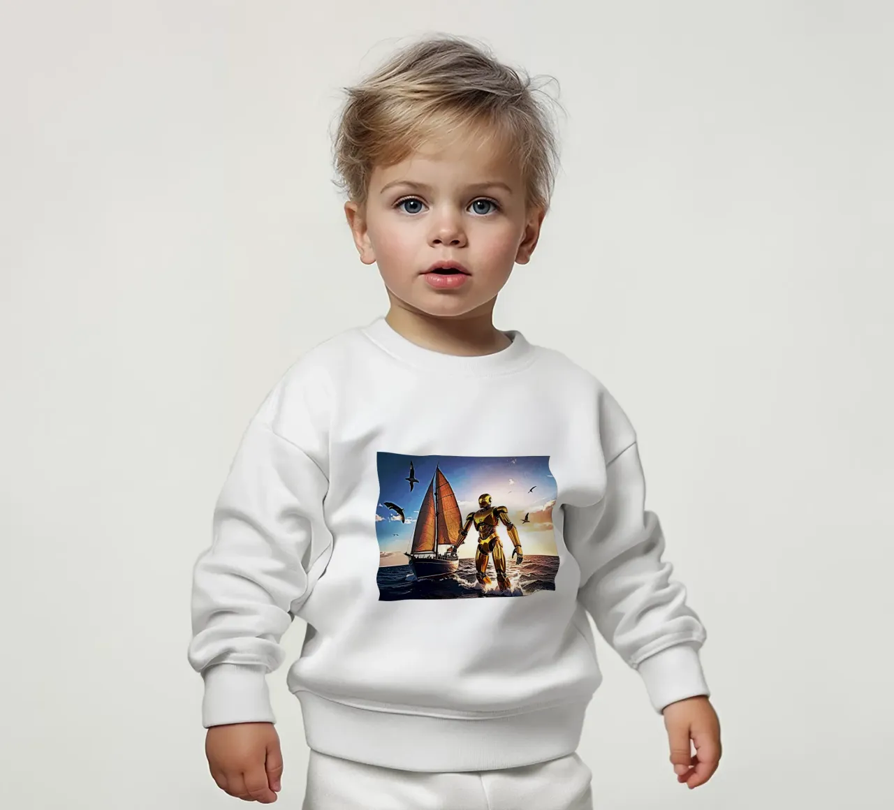ROBOT AVEC VOILIER. Baby Sweatshirt von Thierry vobmann photography