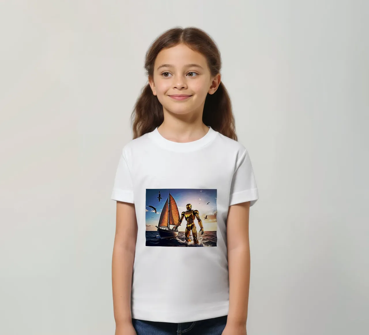 ROBOT AVEC VOILIER. t-shirt bambini da Thierry vobmann photography