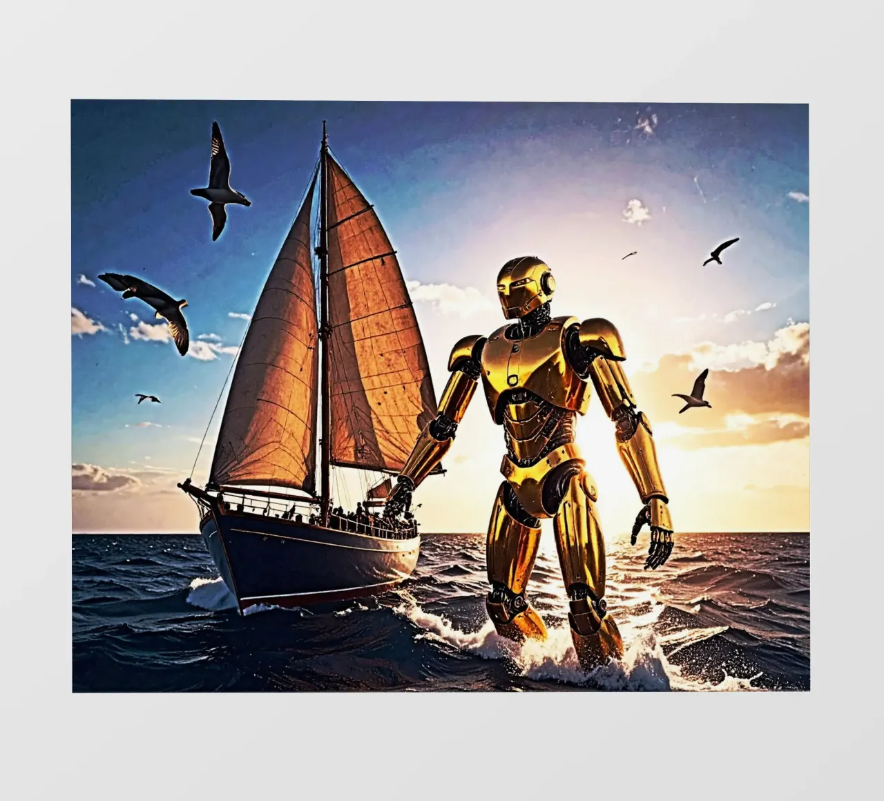 ROBOT AVEC VOILIER. papel para pared de Thierry vobmann photography