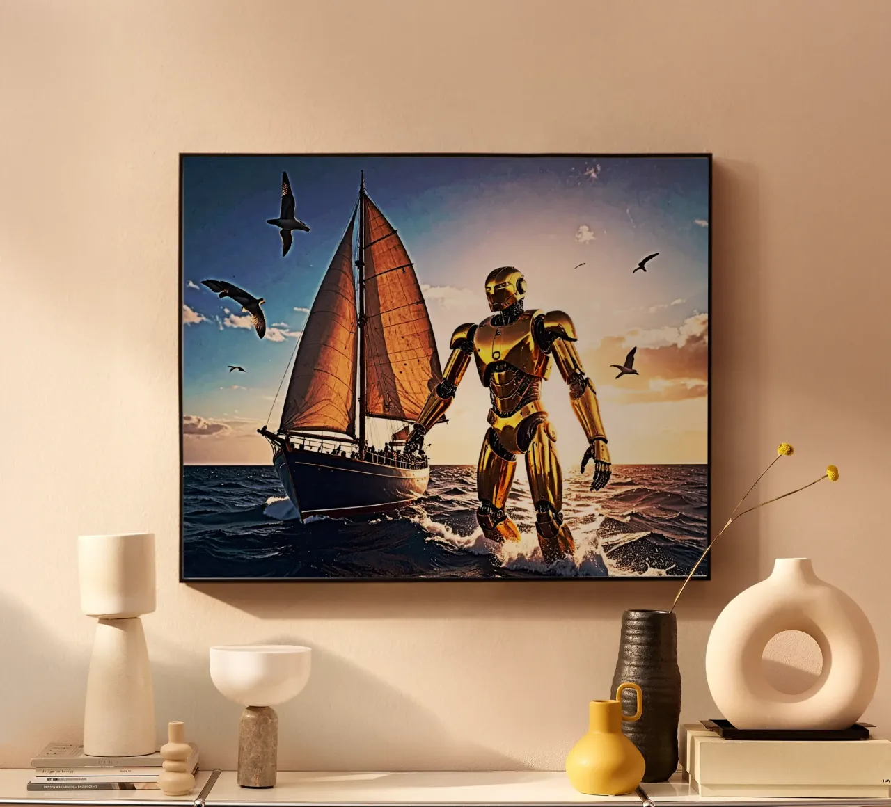 ROBOT AVEC VOILIER. alluminio dibond da Thierry vobmann photography