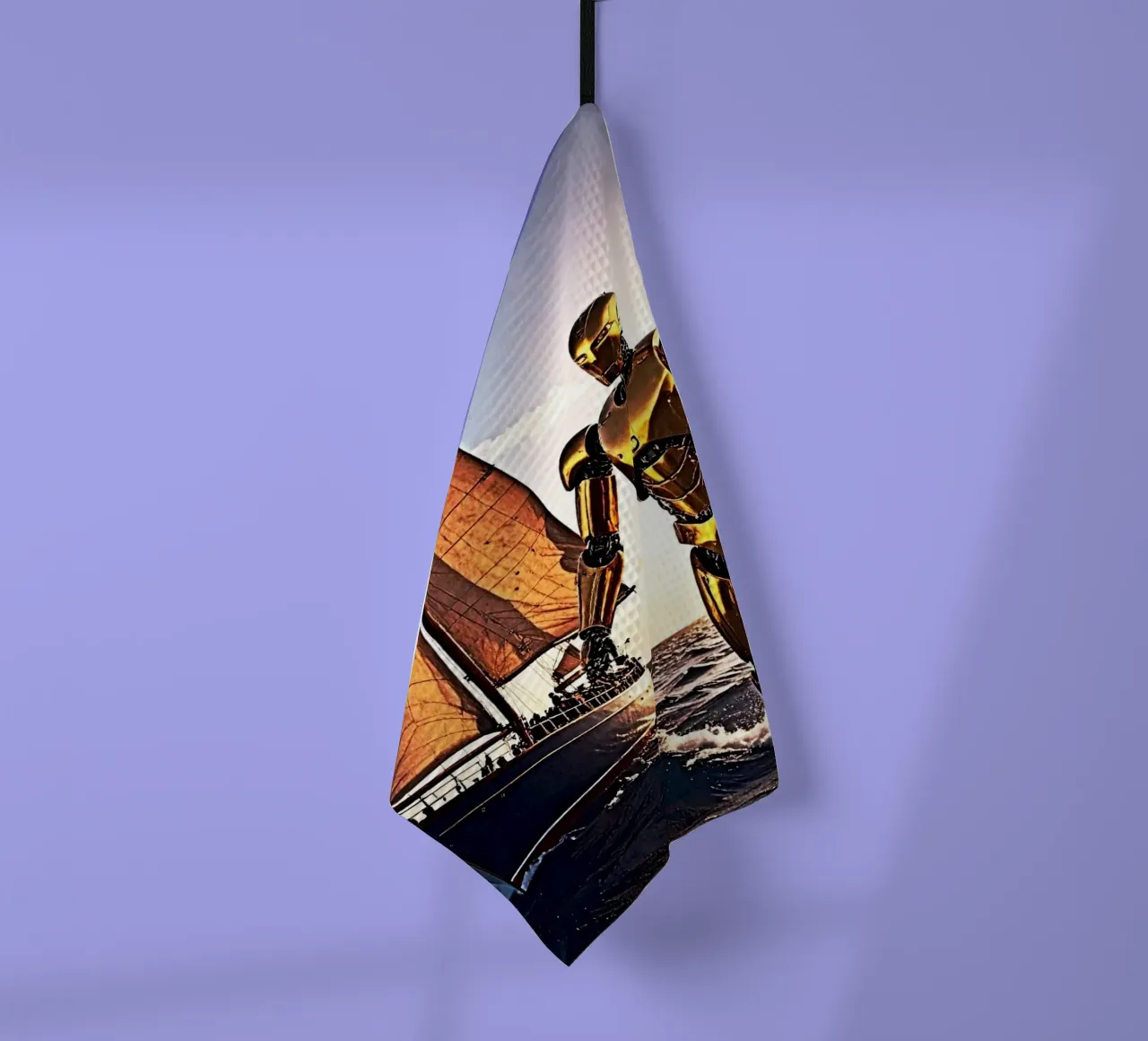 ROBOT AVEC VOILIER. torchon de Thierry vobmann photography