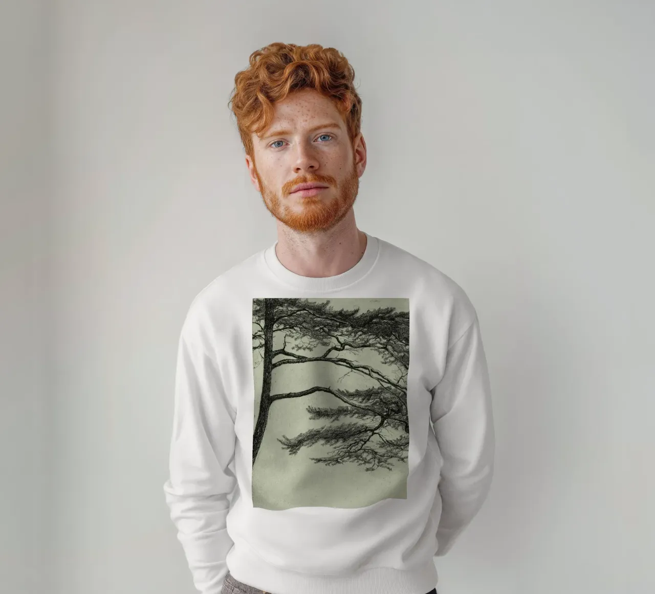 Sage Green Pine Tree Branch felpa da apoloprints