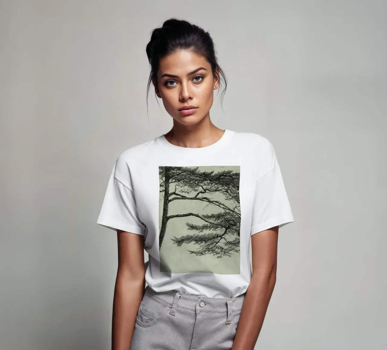 Sage Green Pine Tree Branch t-shirt da apoloprints