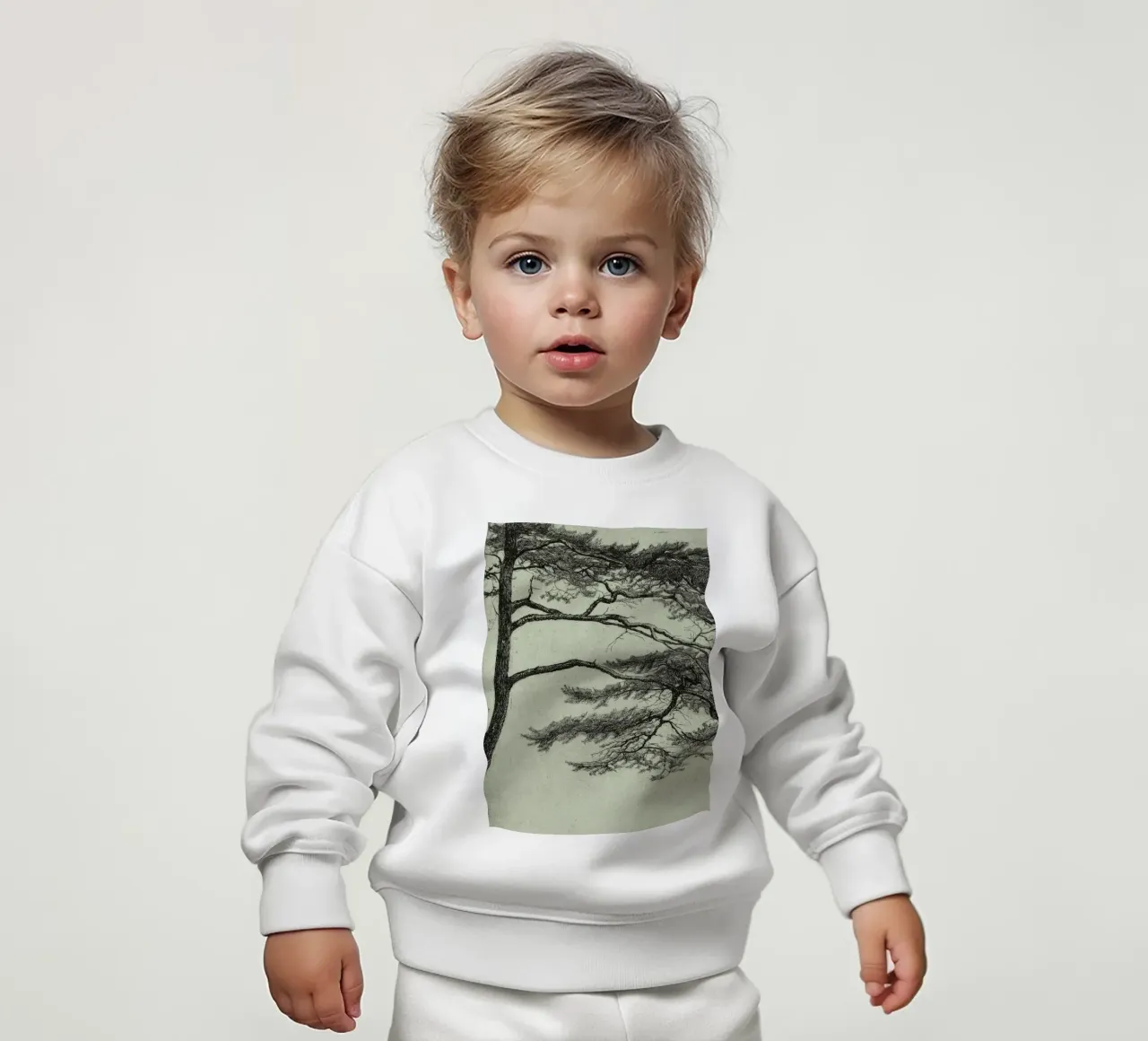 Sage Green Pine Tree Branch felpa neonato da apoloprints