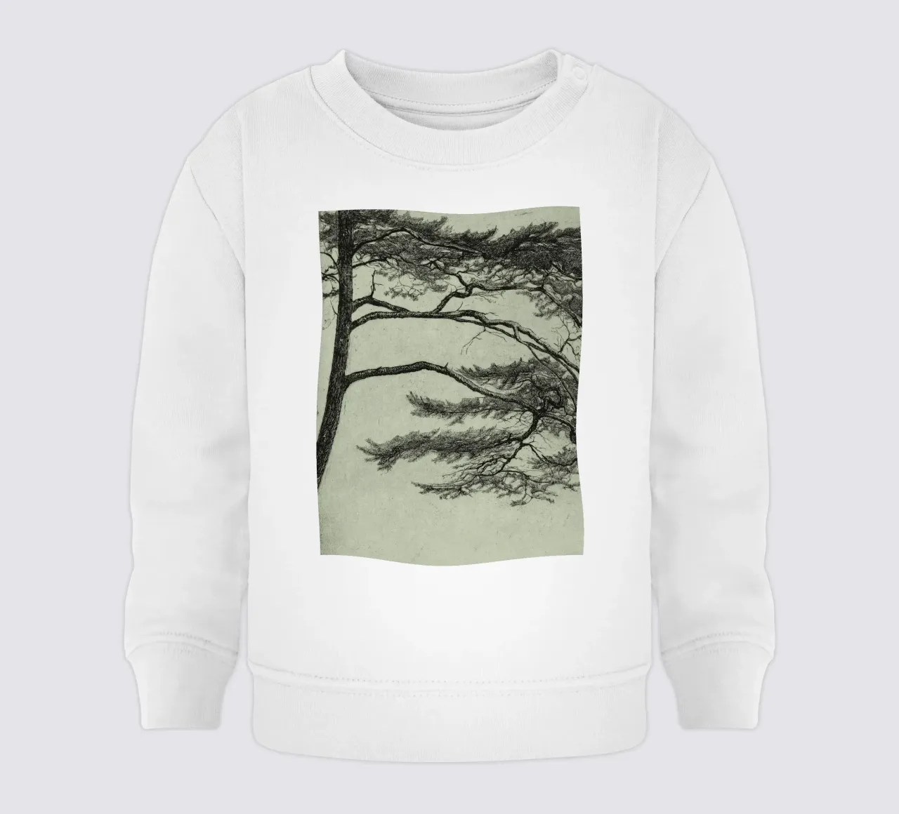 Sage Green Pine Tree Branch felpa neonato da apoloprints