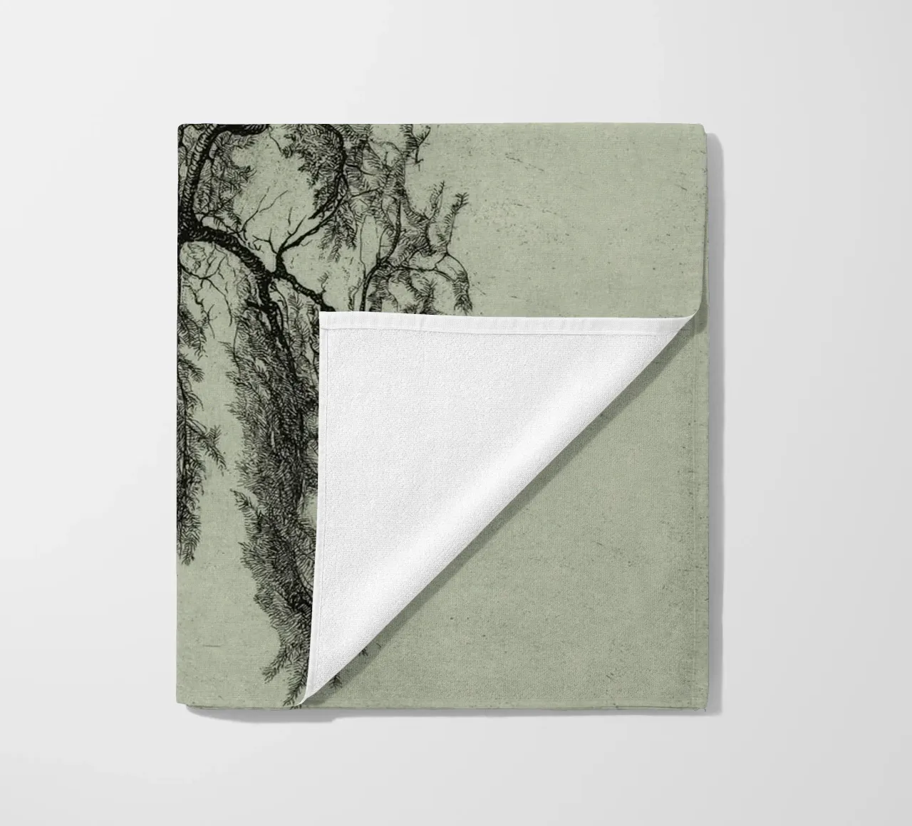 Sage Green Pine Tree Branch telo mare da apoloprints