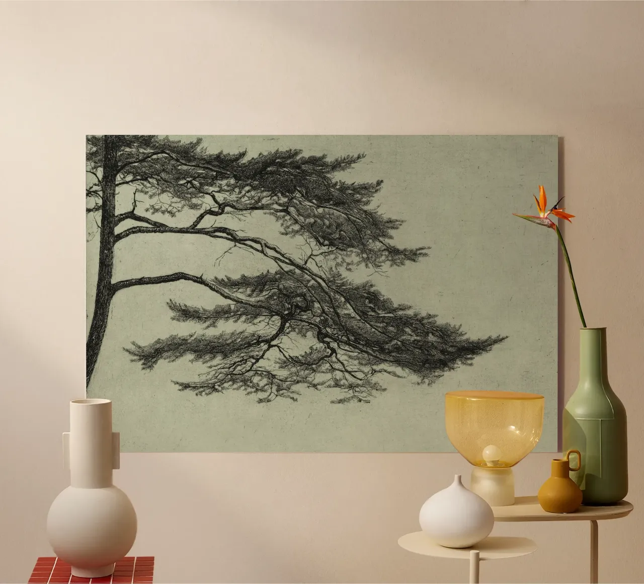 Sage Green Pine Tree Branch Acryl-Glas von apoloprints