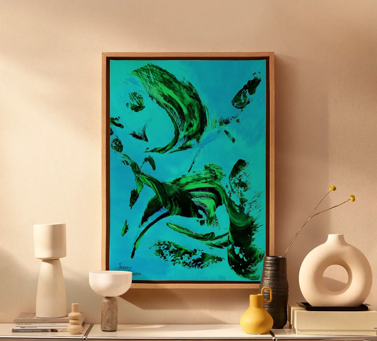 IDEAL GIFT 30 invers tela con Cornice a cassetta da Thierry Vobmann Abstract painting