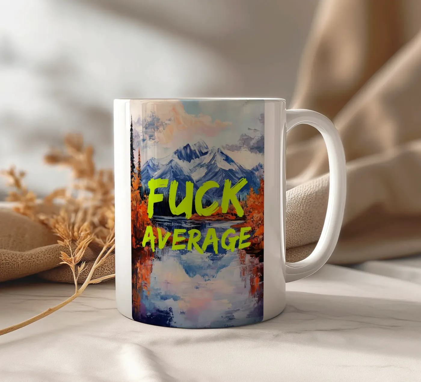 F*CK AVERAGE ceramic mug by fraeuleinvonfuchs