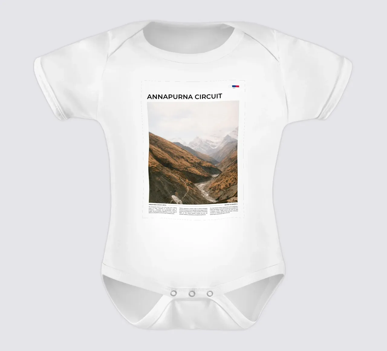Annapurna Circuit: Typography body neonato maniche corte da FujiType