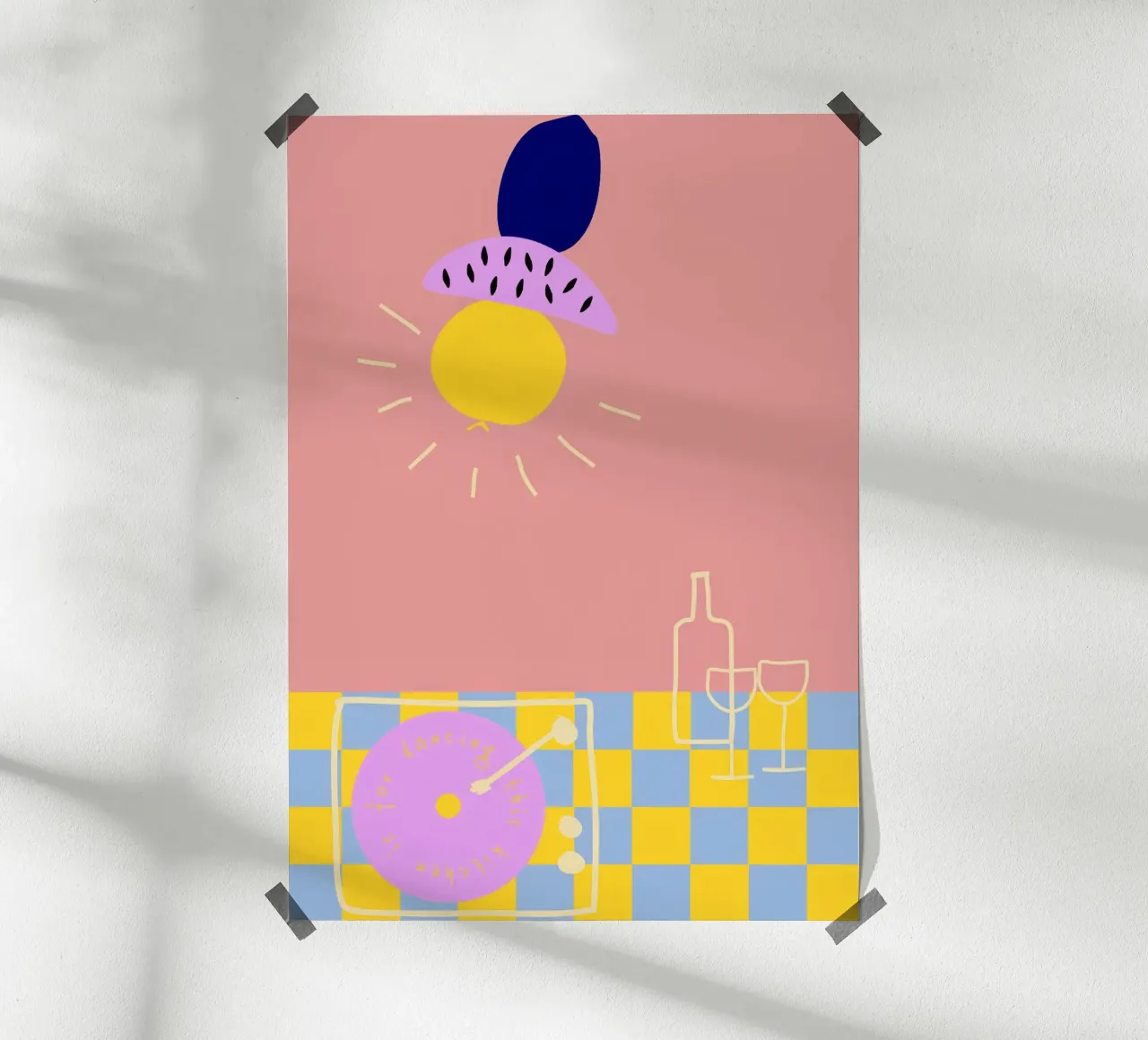 this kitchen is for dancing. poster con telaio in plastica da FRICKE DESIGN
