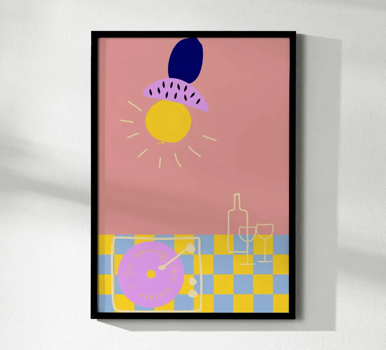 this kitchen is for dancing. poster con telaio in plastica da FRICKE DESIGN