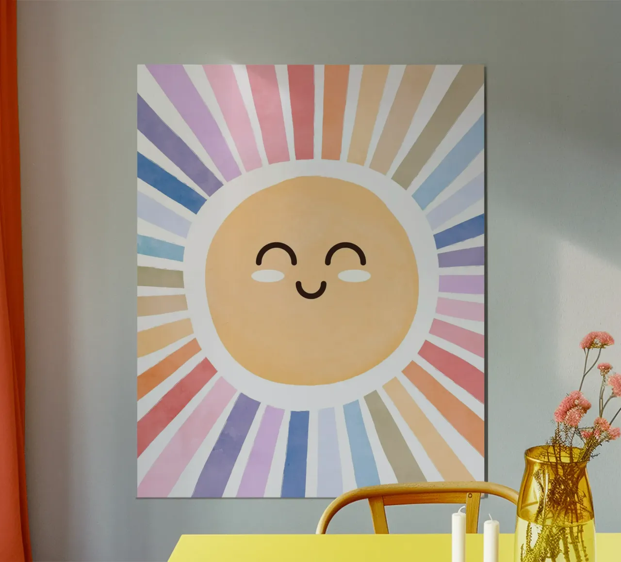 Stampa del sole, poster del sole felice, arte vibrante del sole poster da ABC Prints
