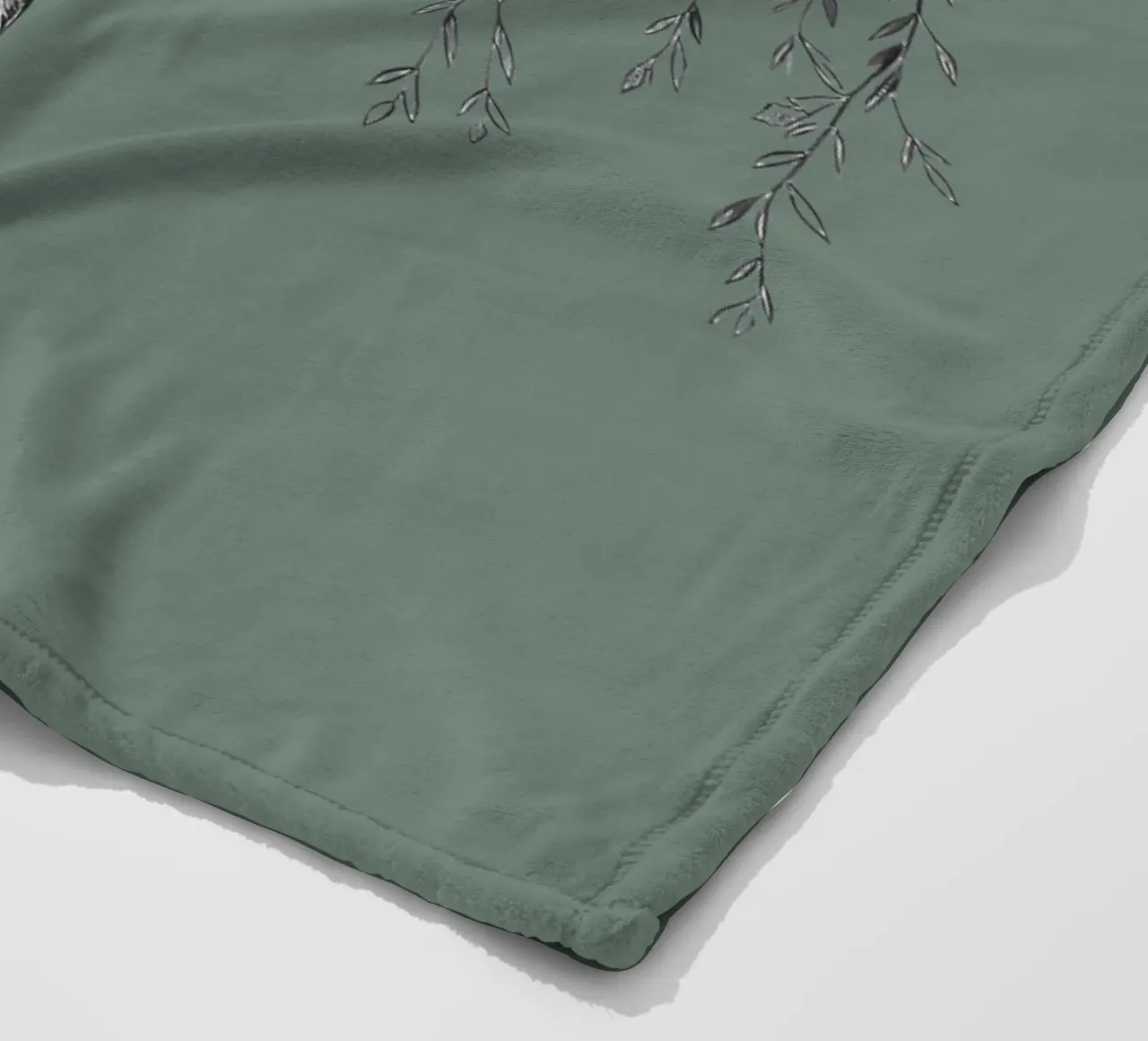 Elegante illustrazione in bianco e nero di un albero di salice coperta in pile da DesignDoodle