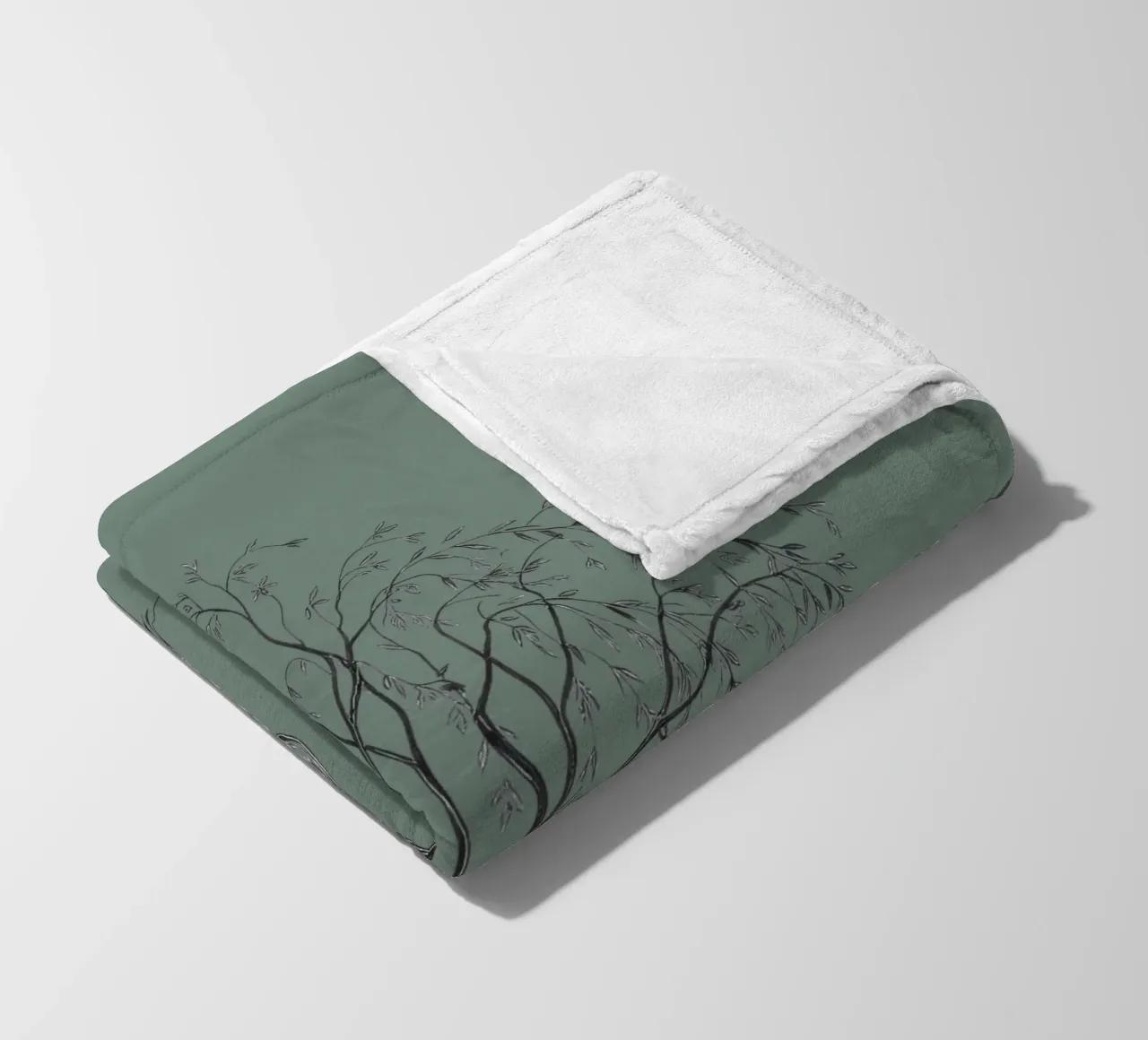 Elegante illustrazione in bianco e nero di un albero di salice coperta in pile da DesignDoodle